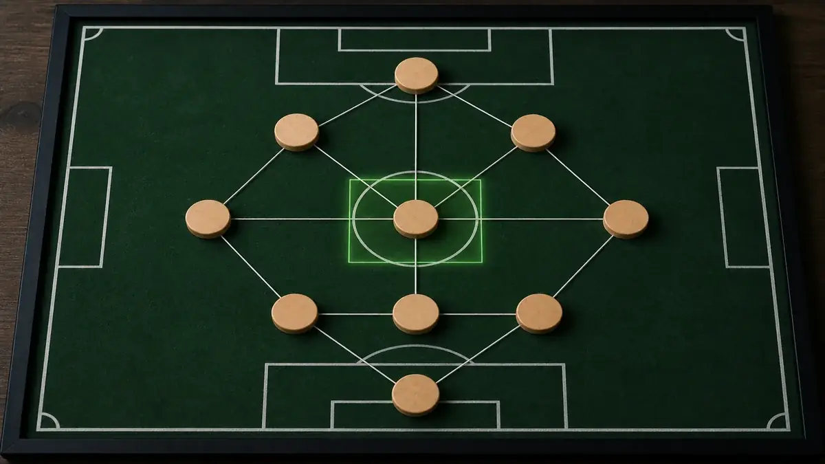 The 3-4-2-1 Box Midfield Explained editorial illustration